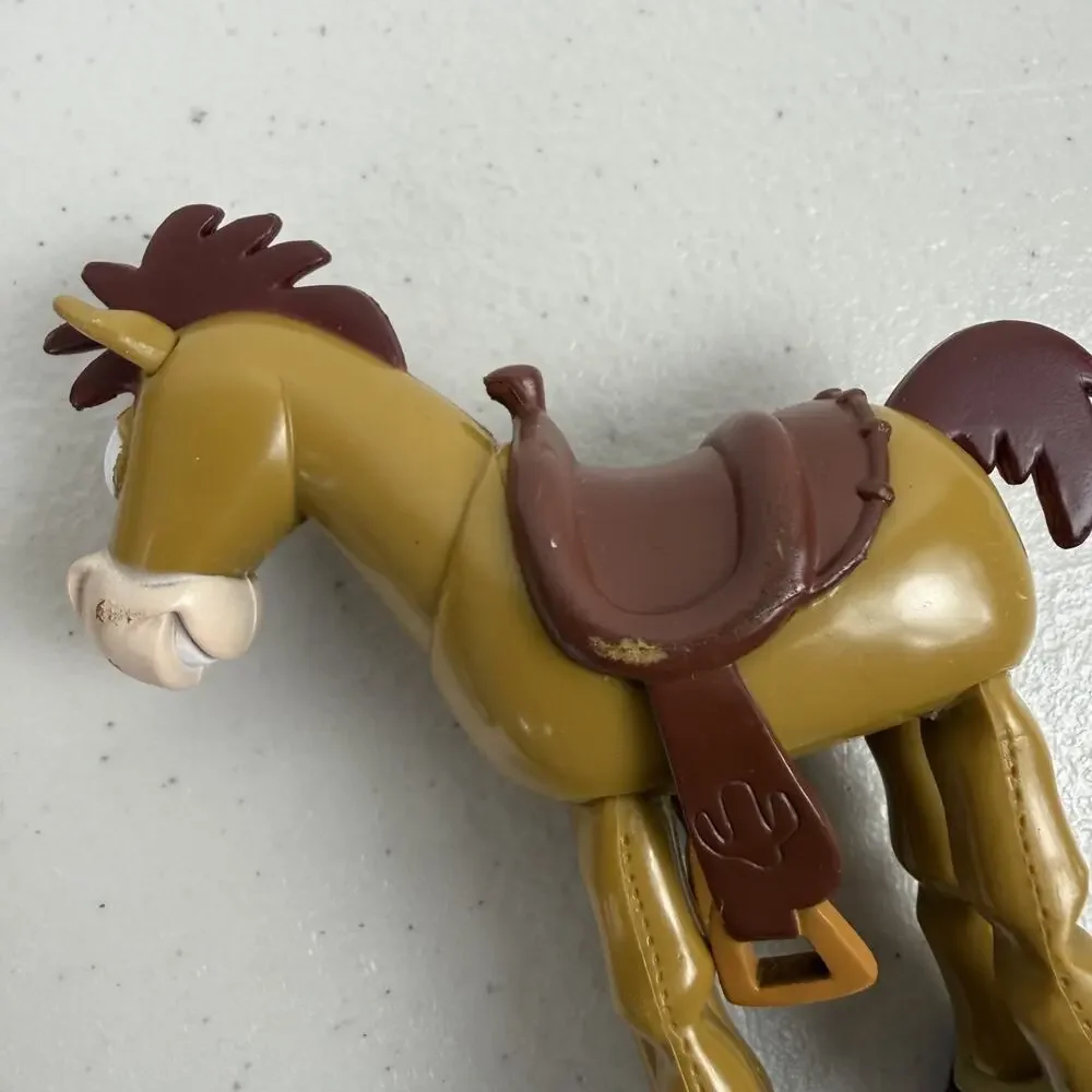Disney Pixar Toy Story Woody Cowboy Bendy Toy and Bullseye 4.5